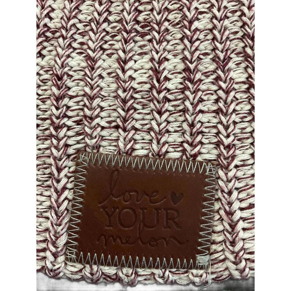 Love Your Melon Burgundy Marled Knit Beanie - Picture 2 of 6